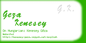 geza kenesey business card